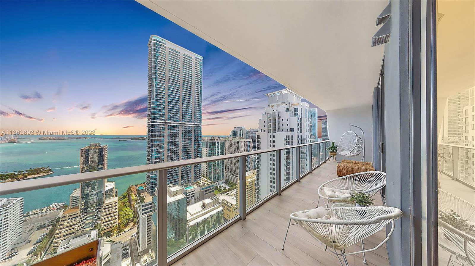 FULLY FURNISHED 2 BEDS / 3 BATHS + DEN AMAZING BAY VIEWS! Luxurious best-in-line condo includes high-end furniture, den w/ pull-out sofa, private elevator, fully stocked kitchen, 1 garage parking space, 3 Samsung TVs, Sonos sound system, large glass balcony, hurricane impact windows, washer/dryer, top-of-the-line stainless steel appliances, porcelain floors, modern finishings all throughout. Amenities include 24/7 concierge, state-of-the-art fitness center, basketball & racquetball courts, outdoor running track, heated indoor and roof top swimming pools w/ bar and food service, BBQ grills, luxury spa w/ jacuzzi, arcade room and more. LOCATED IN THE HEART OF BRICKELL CLOSE TO RESTAURANTS, CAFES, SHOPPING CENTERS, ENTERTAINMENT VENUES AND MUCH MORE! SHORT TERM RENTAL OPTIONS AVAILABLE.
