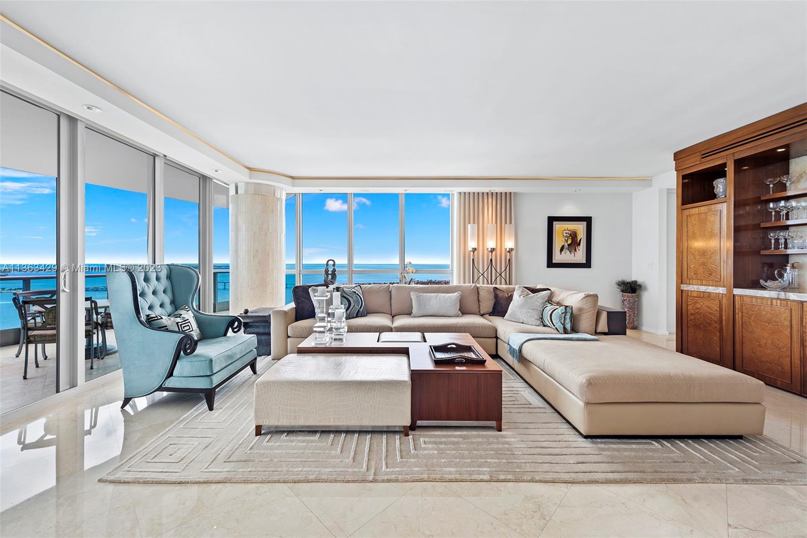 Effortless comfort and luxury define Jade Residences #3811. This south-side wraparound unit offers breathtaking views of Biscayne Bay & the glittering Miami skyline, along with an electric car charging space. As the most-desired line in the Jade, the 4-bedroom layout features the best of space, unobstructed water views, & natural light. No detail overlooked w/ marble flooring, Miele/Wolf/SubZero appliances, exquisite millwork, expansive primary bath w/ Jacuzzi Whirlpool, & Control4 Smart Home System. Set in the heart of energetic Brickell, the Jade is one of Miami’s finest luxury waterfront condominiums boasting an array of 5-star amenities: gym, pools, children’s playroom, & more. Sale includes 3 garage spaces (1 for electric car charging). Inquire for brochure, video and virtual tour.