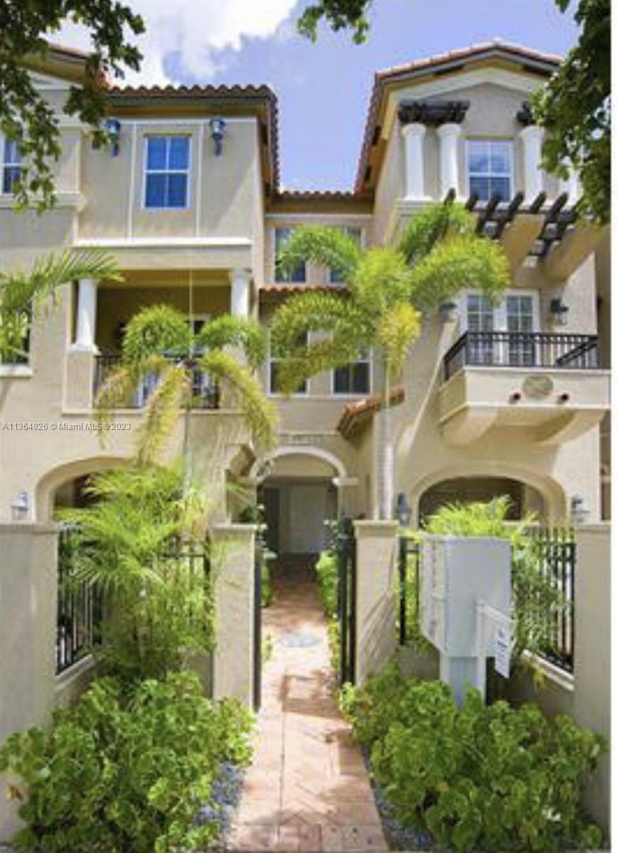 Luxury Old Spanish look Villa located in the heart of Coral Gables, less than a mile from Miracle Mile a few blocks from CG. Youth Center, Coral Gables Library and Recreational Park, walking distance to Coral Gables Actor's Playhouse Theater, C.G. auditorium, baseball, basketball and kids' playground area a mile from Biltmore Golf Course and Venetian Pool, 2 miles from Shops a Merrick. 
These 3 Story Townhouse Gem features 4 Bedrooms 3 1/2 bath
Big Master bedroom with Balcony a walking closet and a big size full size bathroom with a jet stream special sit-down bathtub. 2 more bedrooms big closets and a sharing full bathroom. On second floor Marmol floors, a granite countertop kitchen, balcony on both sides, living room, dining room, a half bathroom in washer and dryer.