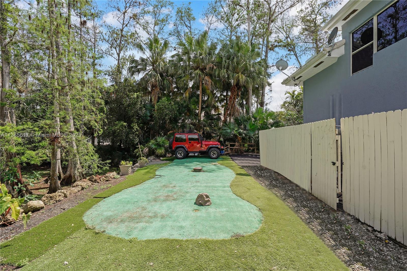 Putting Green in Backyard.