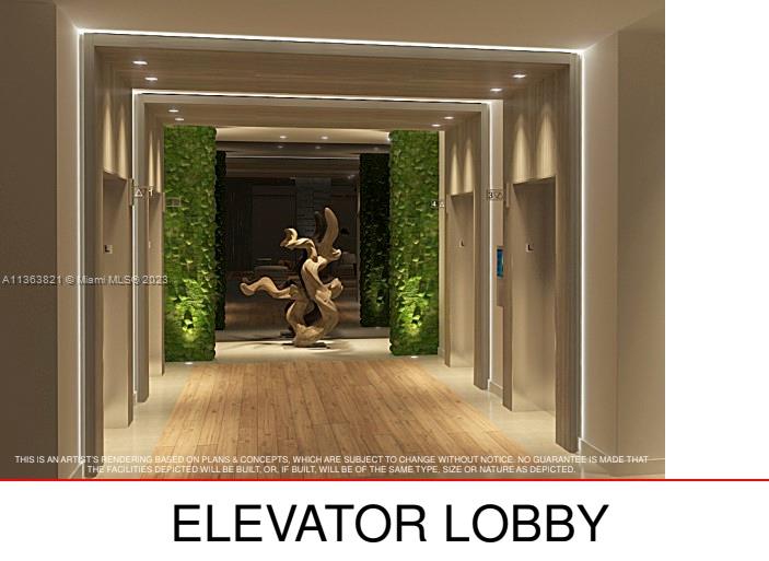 Render of elevator lobby