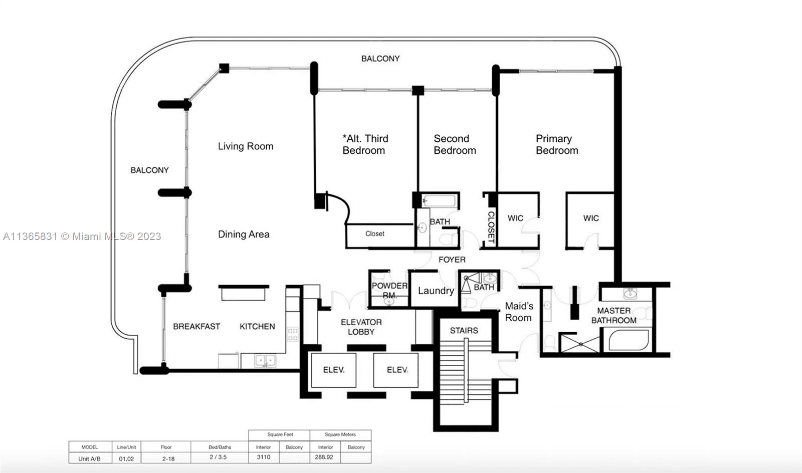 Possible floor plan with 3rd bedroom