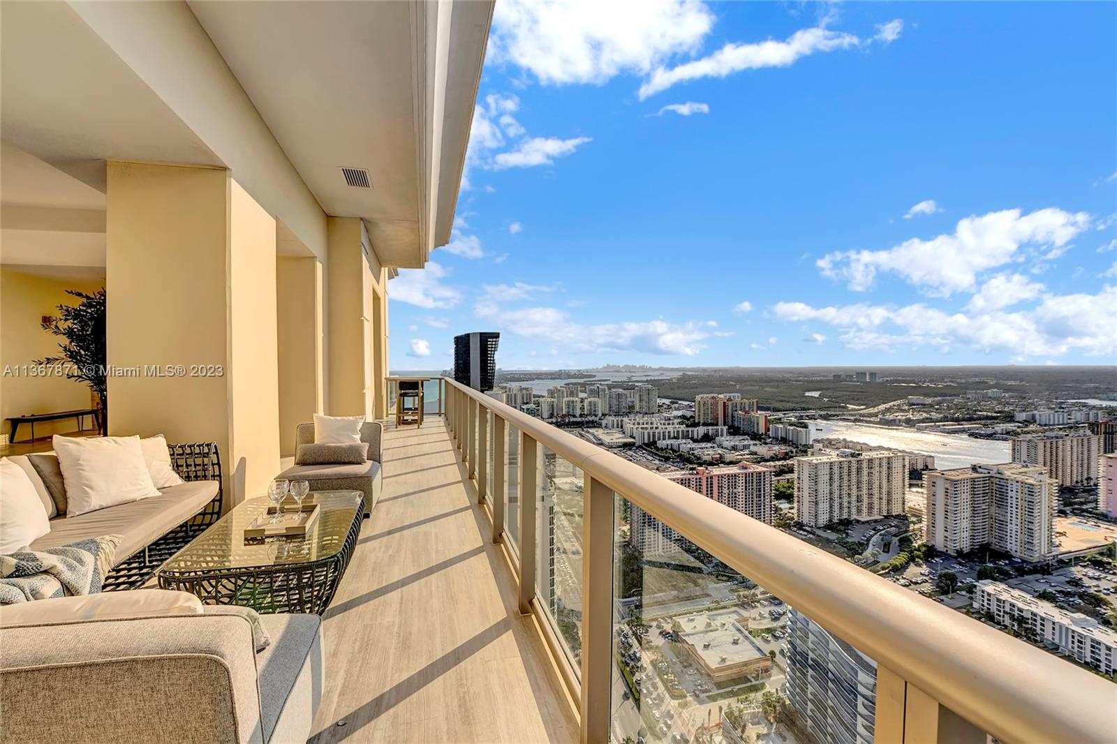 West Terrace with views of Downtown Miami and the intracoastal, including the Hard Rock Casino! Mind blowing.