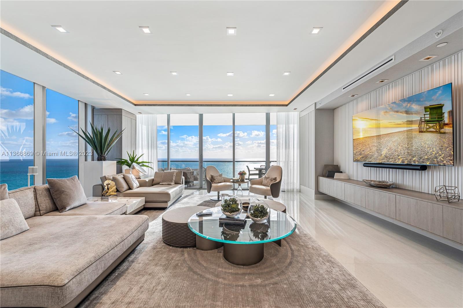 Step inside this ultra-chic and fully furnished residence in the sky in the heart of Sunny Isles. This magnificent 4 bedrooms, 5.5 bathrooms unit was designed by the renowned Steven G. Enjoy breathtaking direct ocean views as well as intracoastal and skyline views from your private terraces. Unit features include 10’ ceilings, imported Snaidero® Italian cabinetry, stone countertops, top-of-the line Gaggenau® appliances, 11' deep oceanfront sunrise terrace + summer kitchen, and custom closets.

This property offers unparalleled amenities that includes private beach club, state of the art fitness center, spa, restaurant, and two pools. Turnberry Ocean Club is synonymous with elegance, sophistication, exclusivity and privacy, making it the ultimate destination for luxury living.