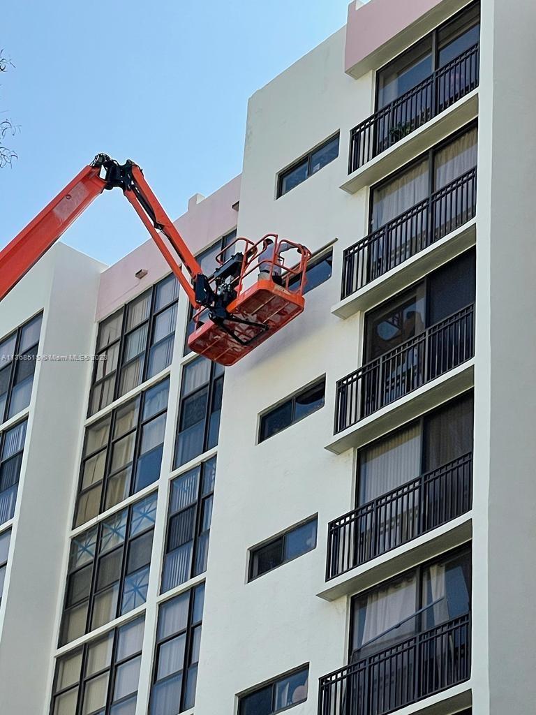 Day of the hurricane shutters installation.