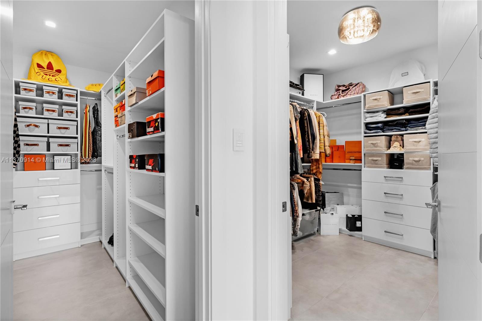 Two large walk-in closets.