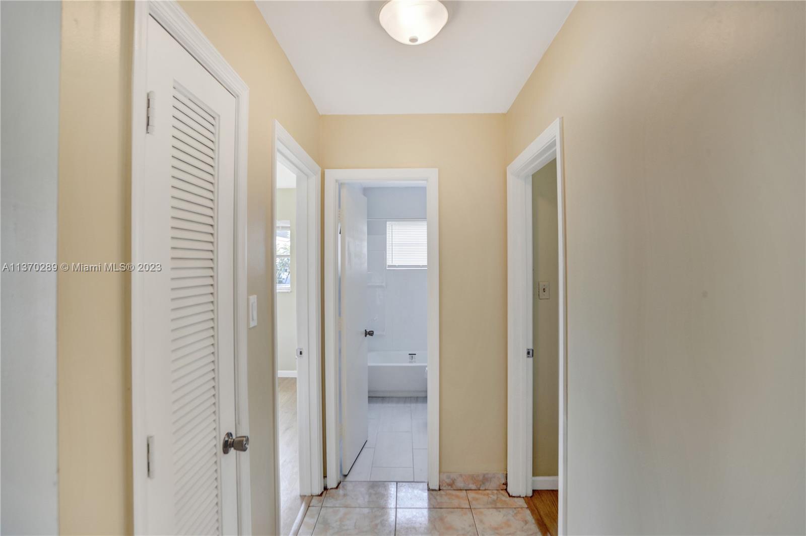 Hallway leading to 2 bedrooms & bath