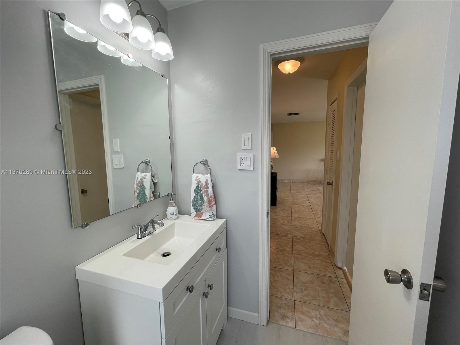 Renovated bathroom with tub/shower combo