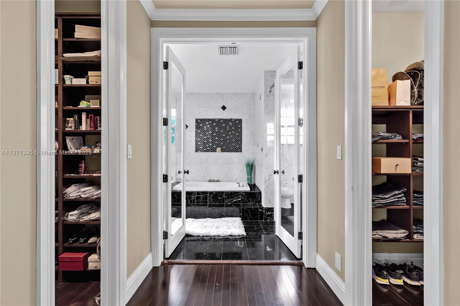 Master walking closets and Master Bathrooms Entrance