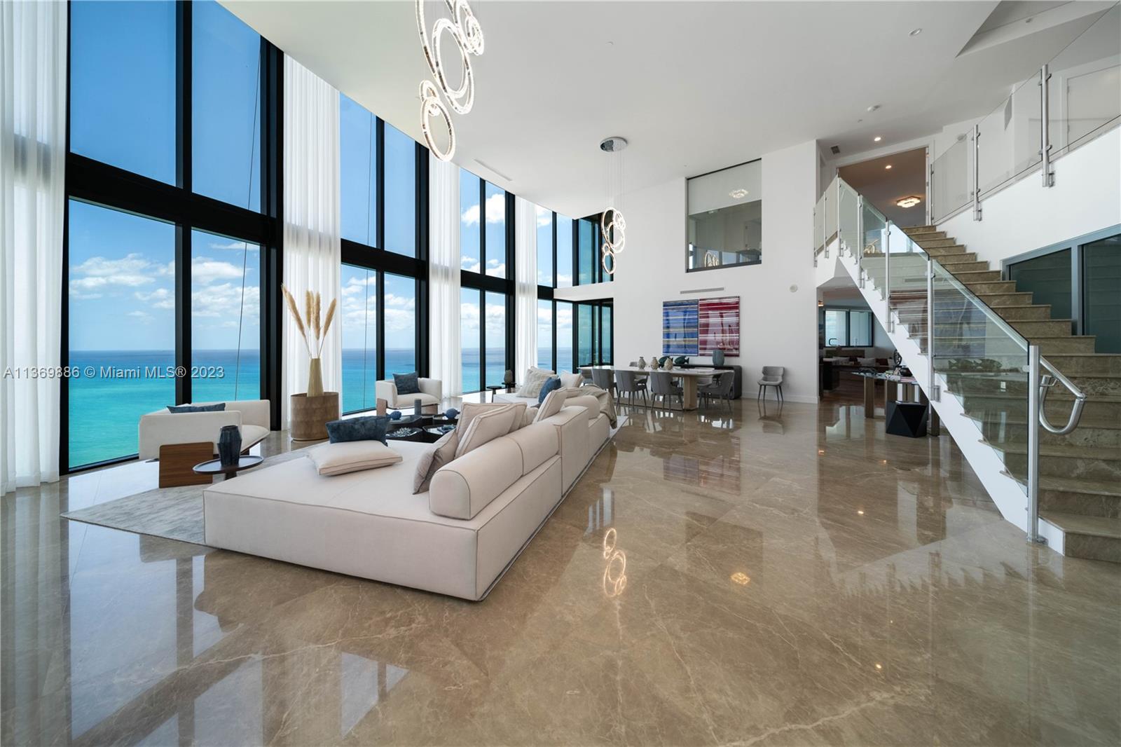 Last spectacular Duplex PH unit available with best view in the building. Two story residence in Porsche Design Tower with 4 car garage, internal elevator, private pool, 2 balconies, 2 huge master bedrooms, sleek designer kitchen, Emperador Spanish Marble 48/48, unobstructed ocean and intracoastal views, private beach with sunset, pool yoga center, state of the art gym, with simulator technology (VRX motion Z-55 racing), movie theater, restaurant and more! Monthly maintenance to be checked by buyer realtor.