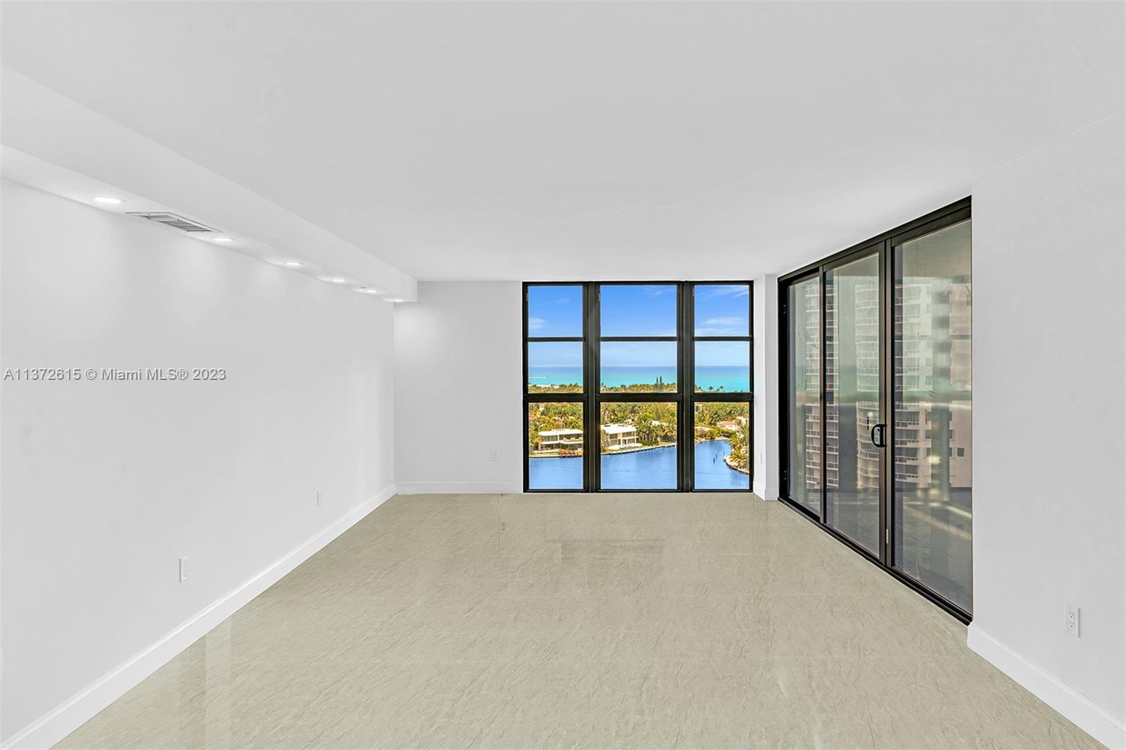 View From Living, Dining room, and Kitchen area