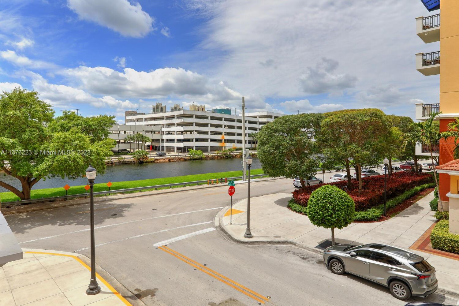 View of the canal waterway & famed Dadeland Mall