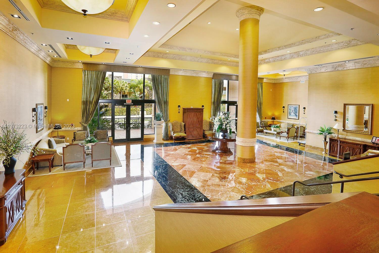 Lobby entrance to the Colonnade at Dadeland