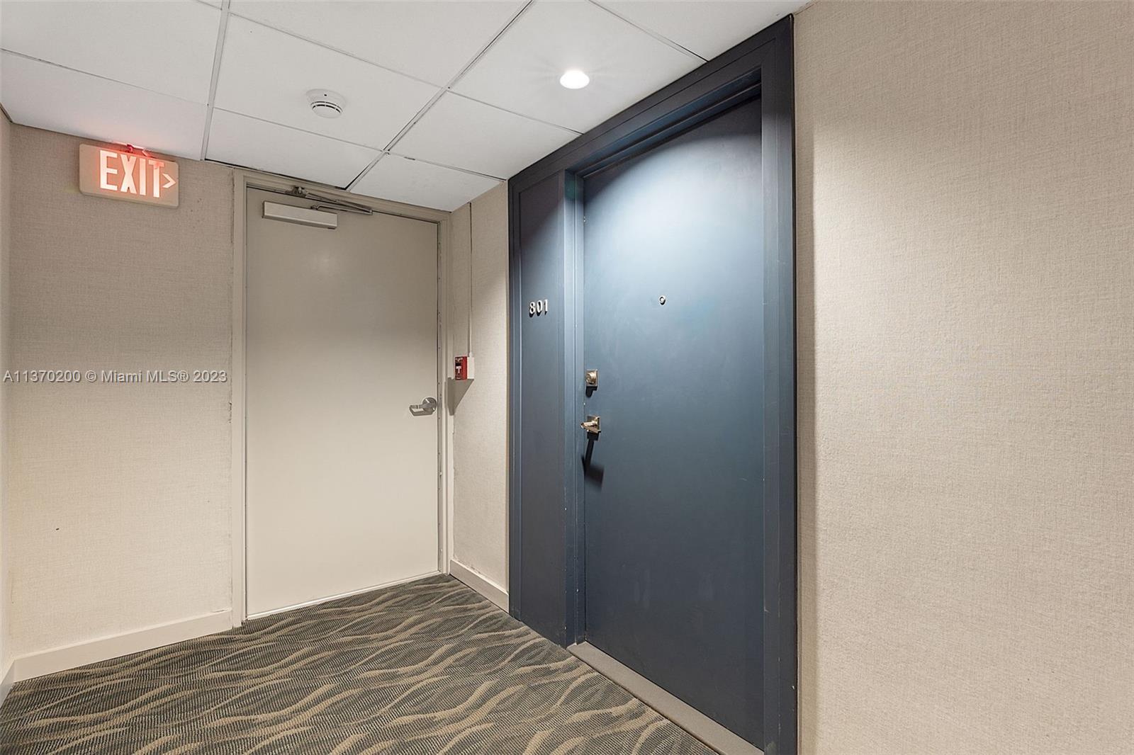 Hallway towards the unit