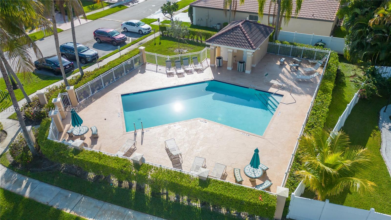 Community pool around the block.