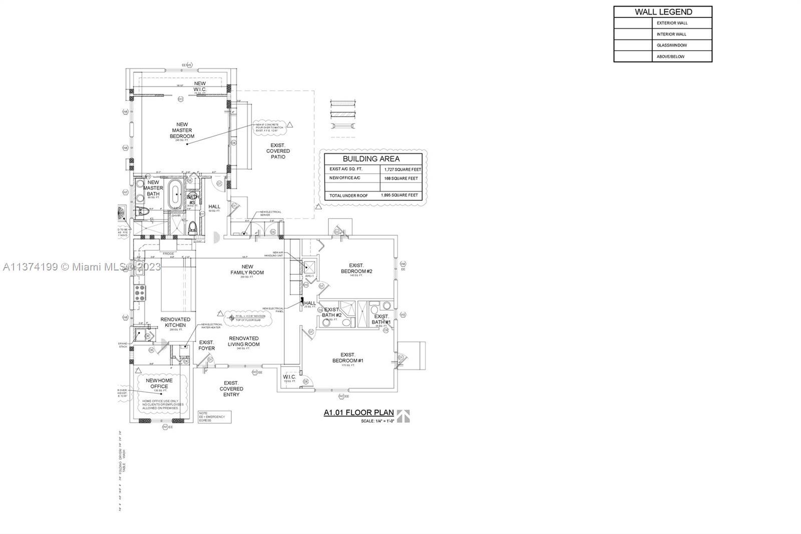 Floor plan for renovation. Permit approved by the City.