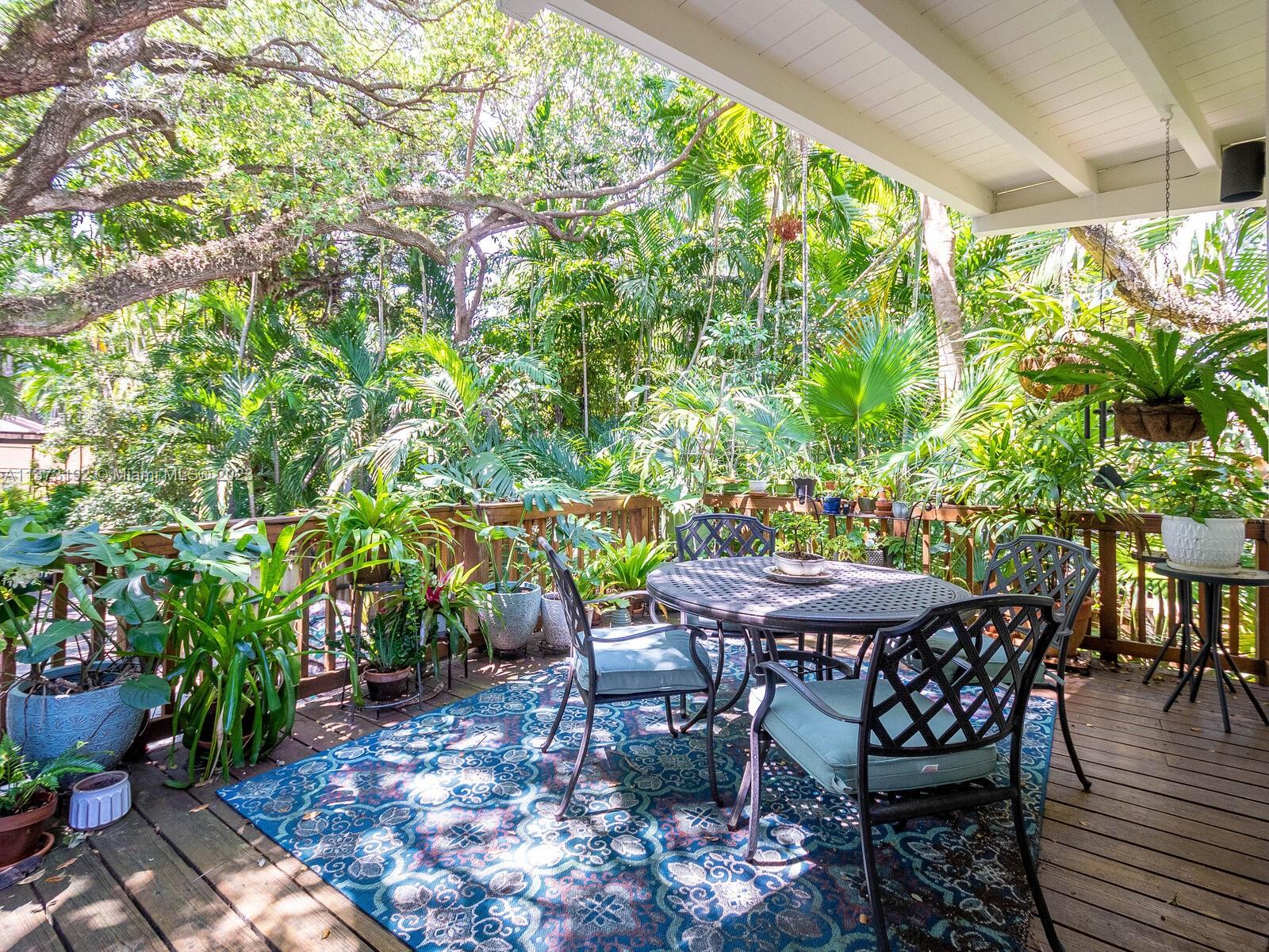 The deck overlooking the tropical native garden is a beauty.