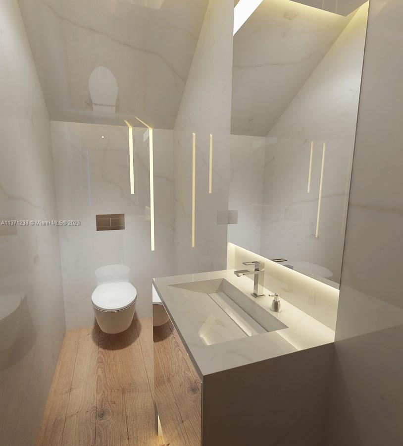 Rendering picture. Powder room