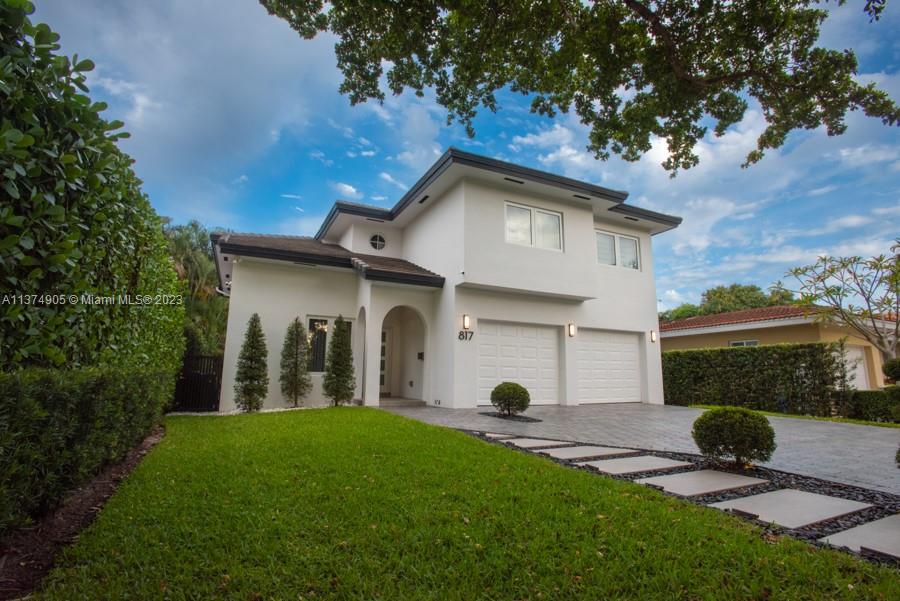 The property that you are looking for in Coral Gables just came to the market! It is a stunning two-story home with Pool & SPA fully remodeled open floor plan with high-end materials. The property has 3/3 plus a home-office area in the MB, and a climatized 2-car garage with a laundry and extra storage. All windows and doors are hurricane-proof. Has a water filter system, a new roof, new electrical wiring, a central vacuum, a tankless water heater, 2 AC units with new ducts and modern linear vent grills, LED lighting, and an irrigation system with automation. As soon as you walk in you will see a high-ceiling living and dining room with recessed lighting and a modern chandelier, a cozy family room, a full bathroom, and a spacious kitchen...