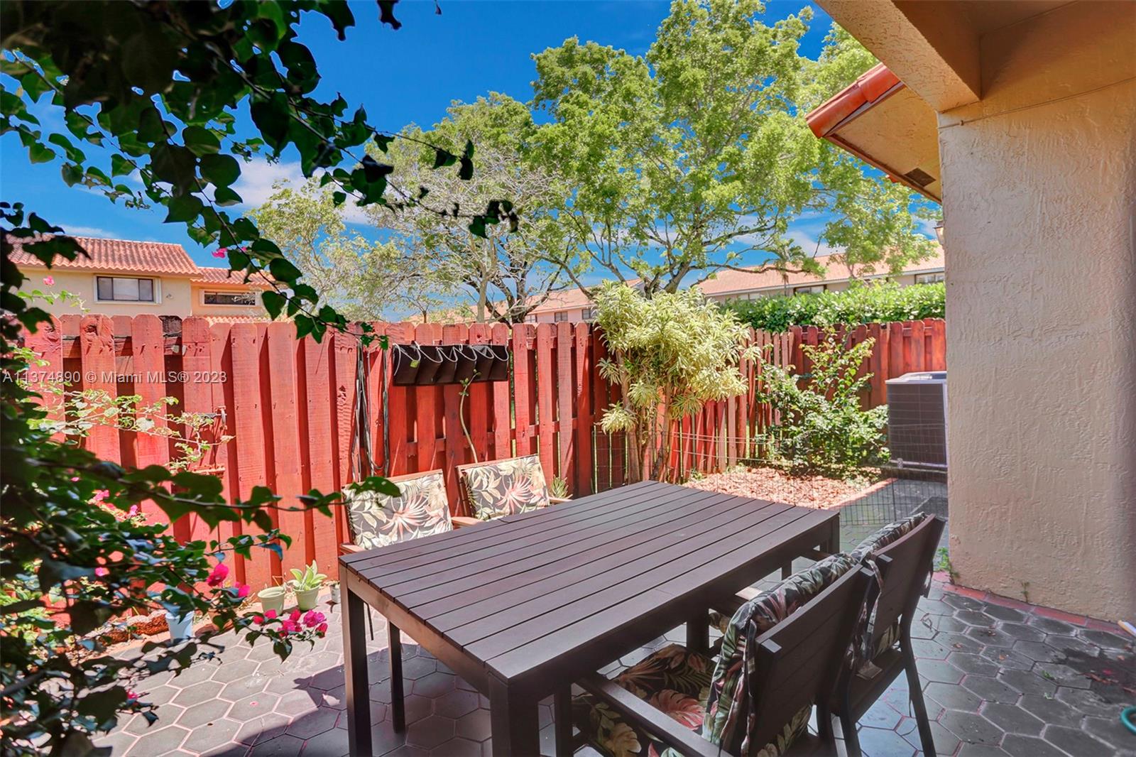 Spacious and private patio on the east side.