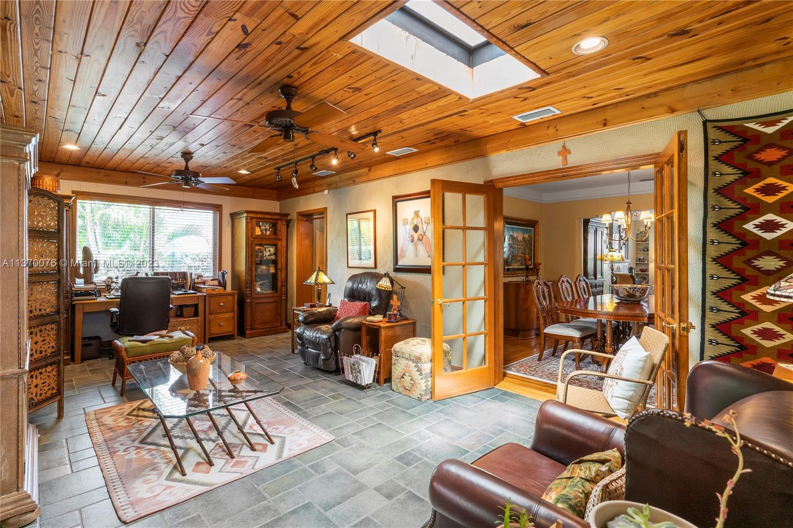 Family room has direct access to the kitchen.