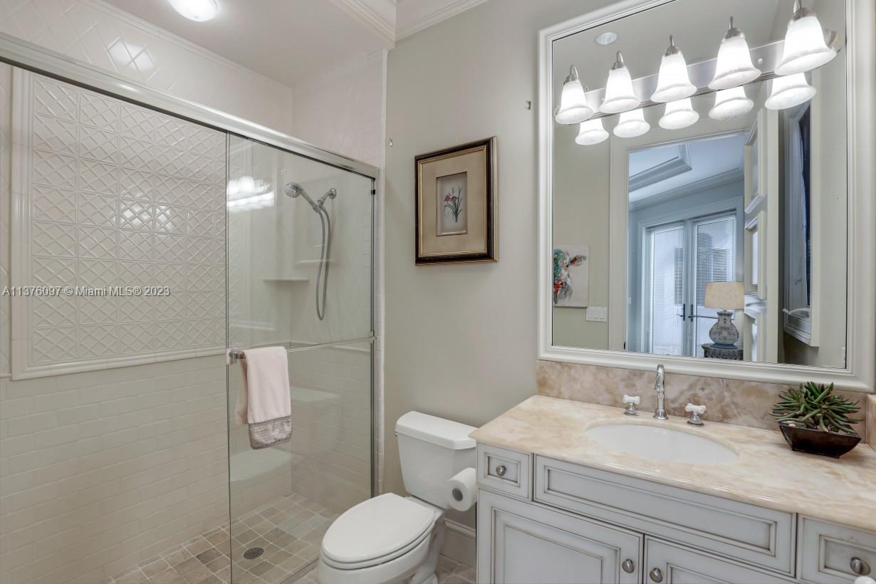 Guest Bathroom has large shower