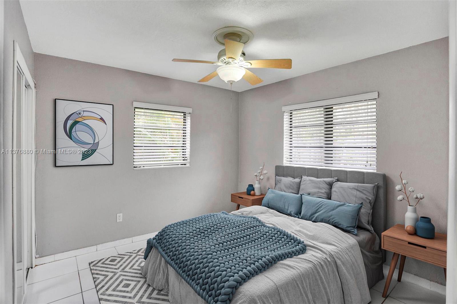 Guest bedroom virtually staged