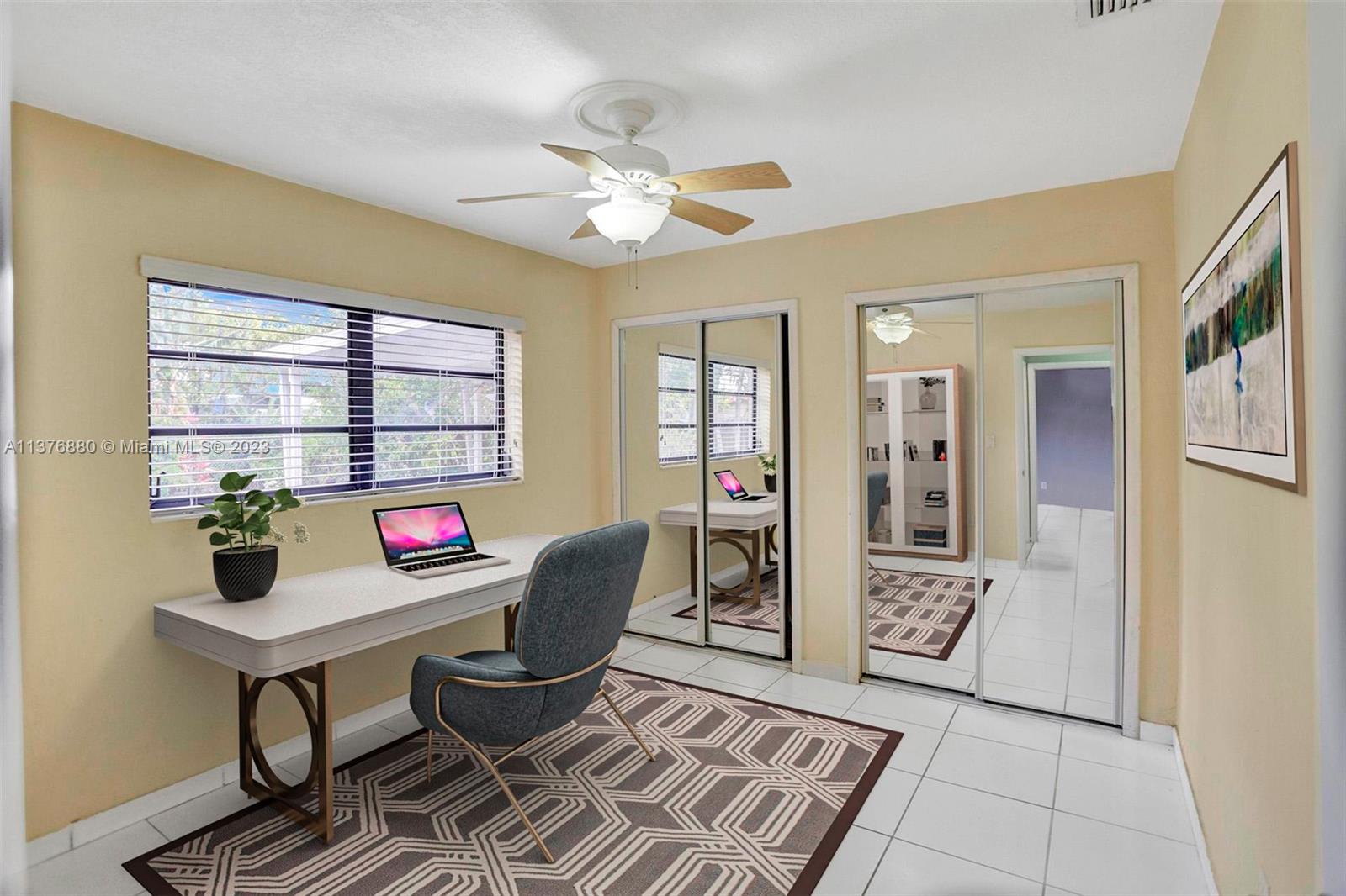 Guest bedroom virtually staged