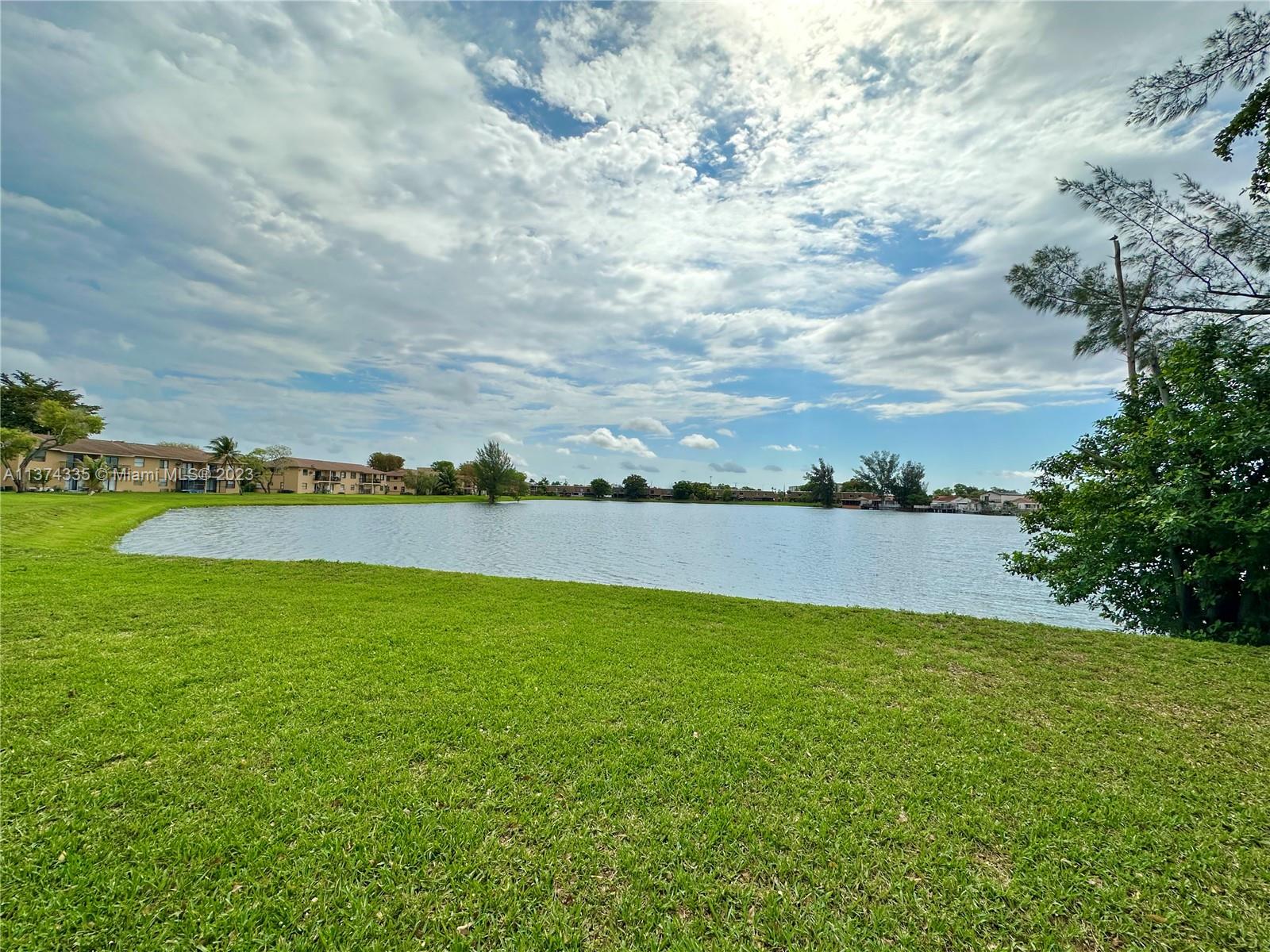 Beautiful open backyard lake view