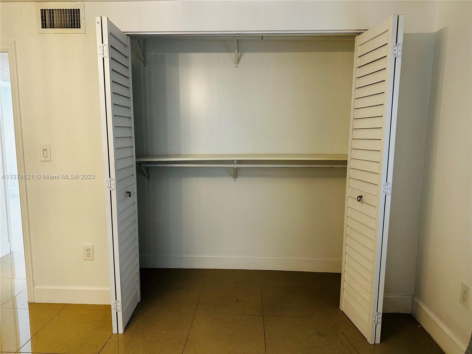 Master Bedroom closet with shelves