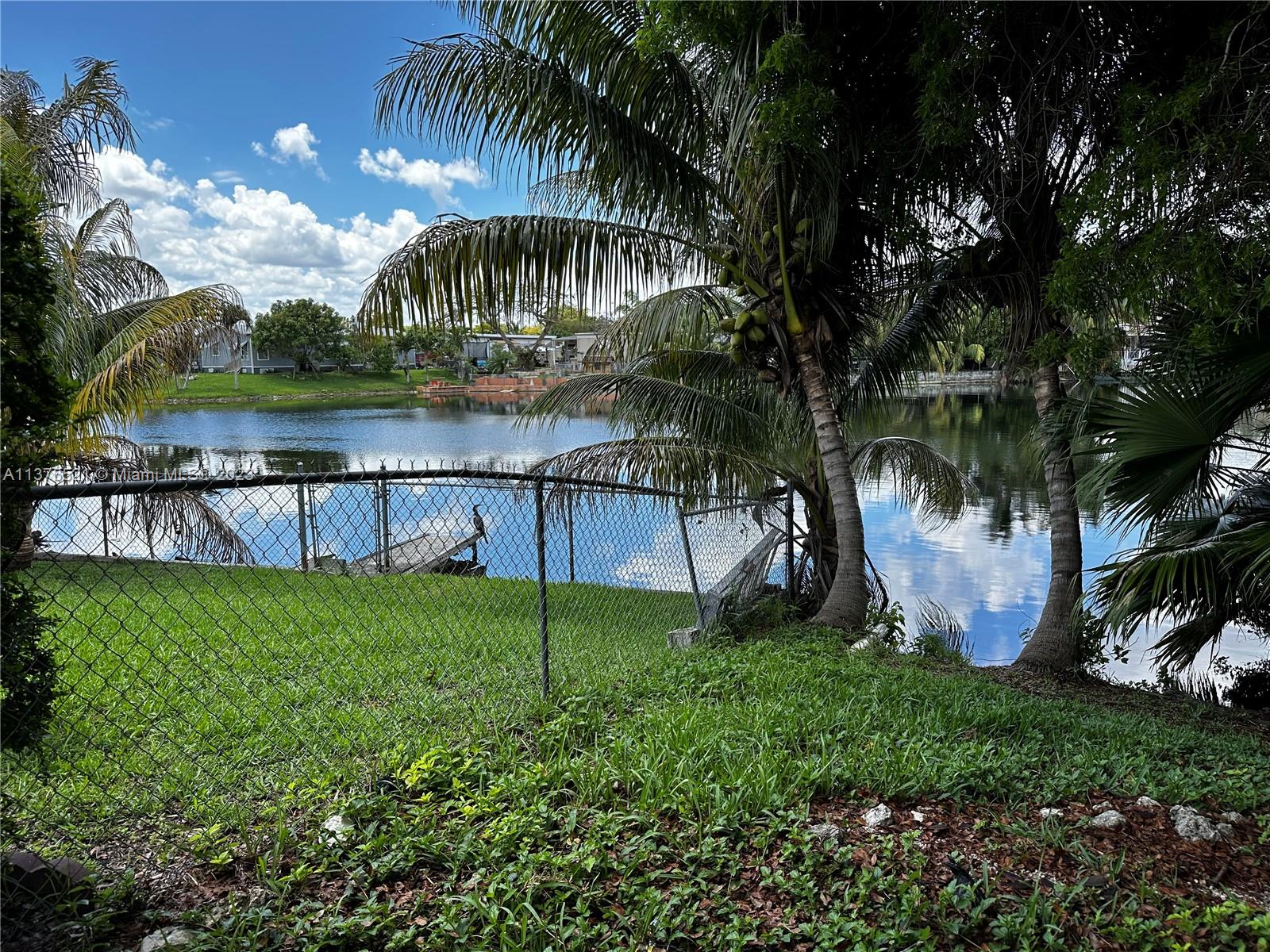 Lake view in yard