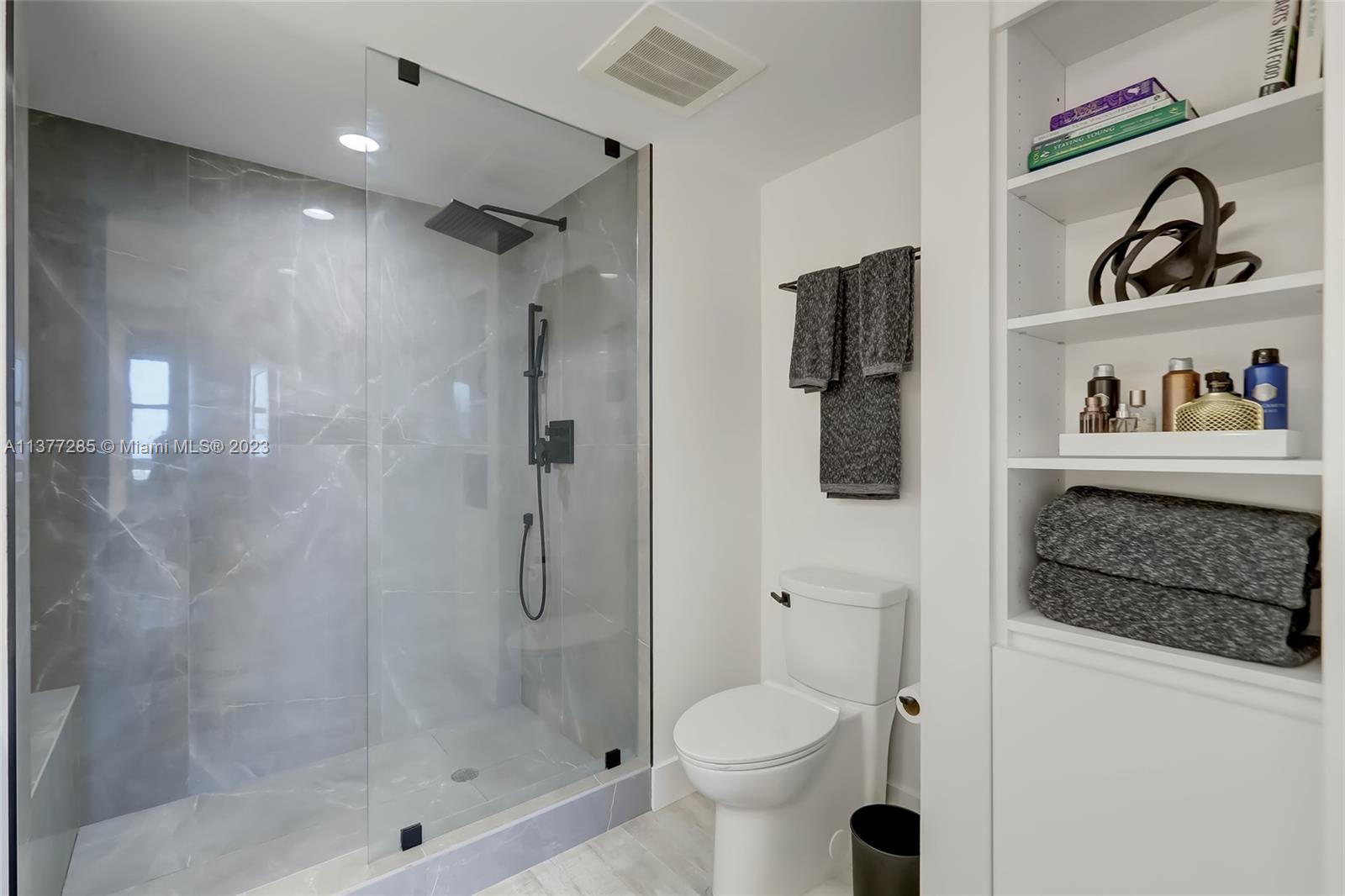 Shower with built in seating