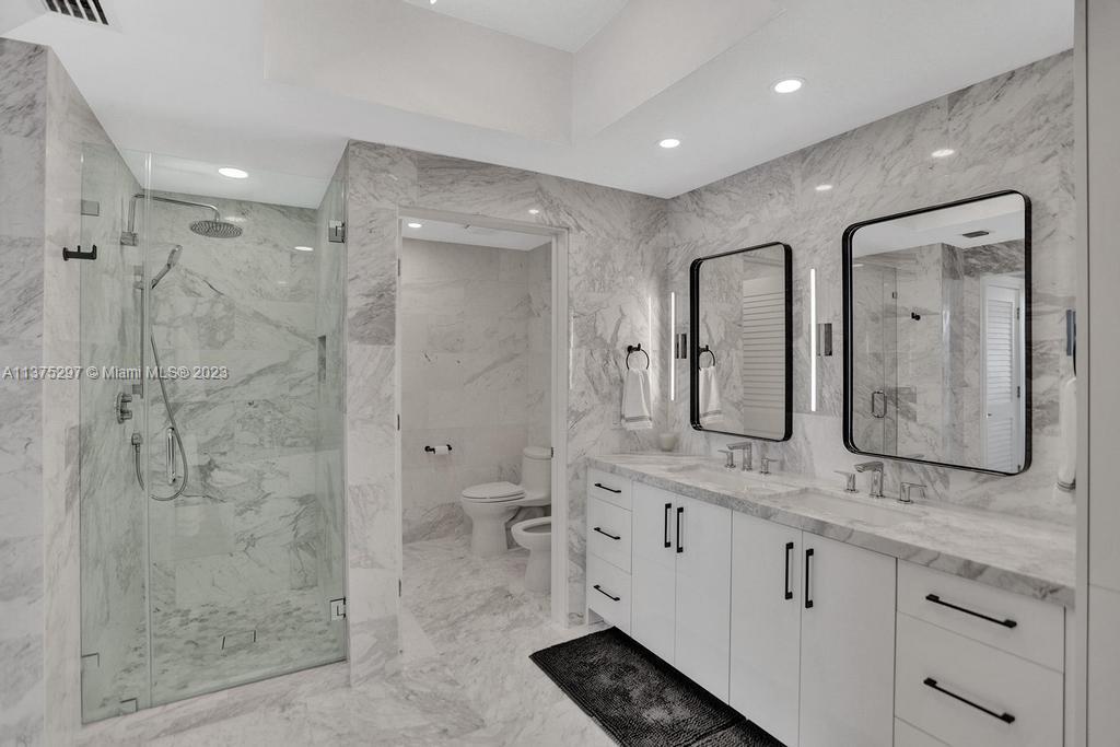 Marble Shower, water closet