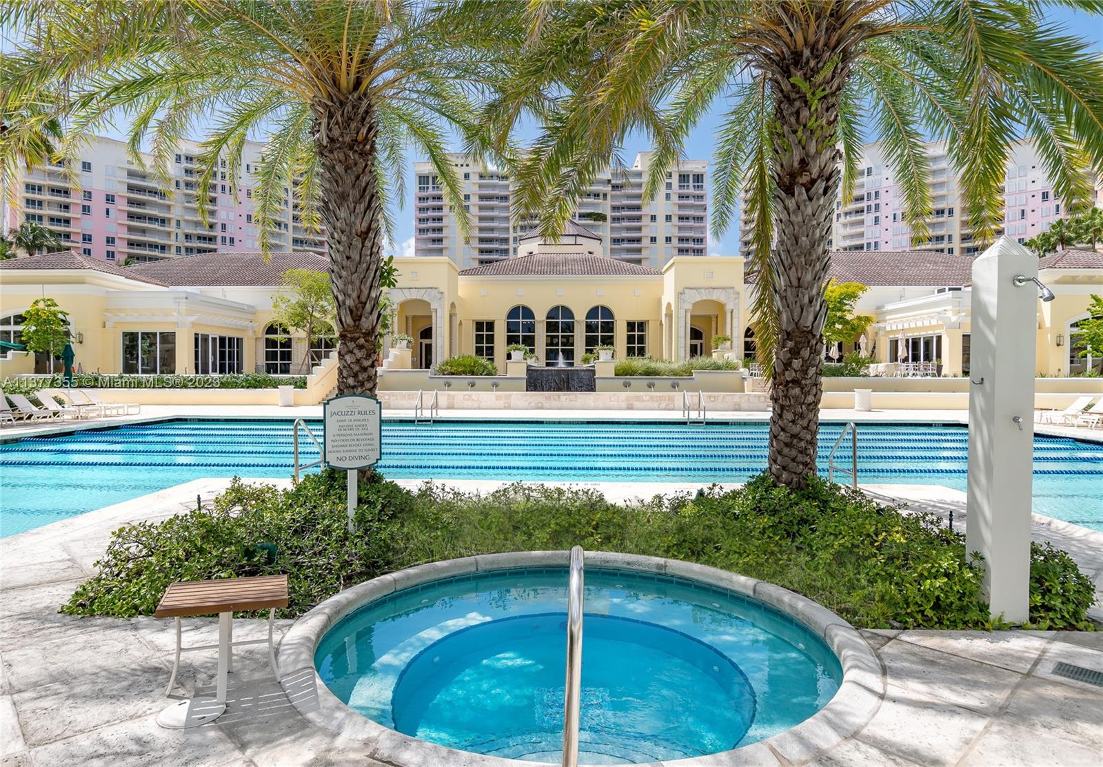 Outdoor Jaccuzzi by Adults-only Olympic pool.