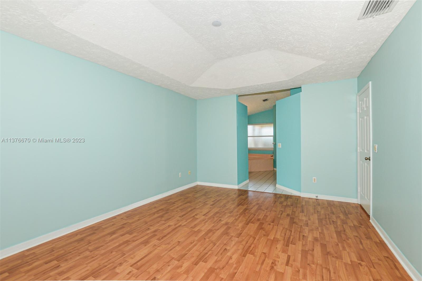 Primary bedroom, large bath, walk in closet.