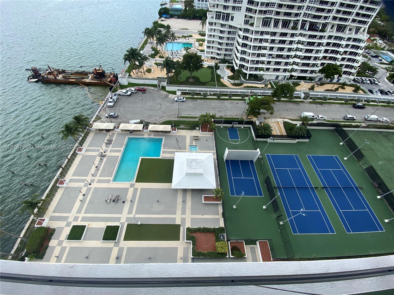 Tennis courts with lights, basketball and racquet ball court.