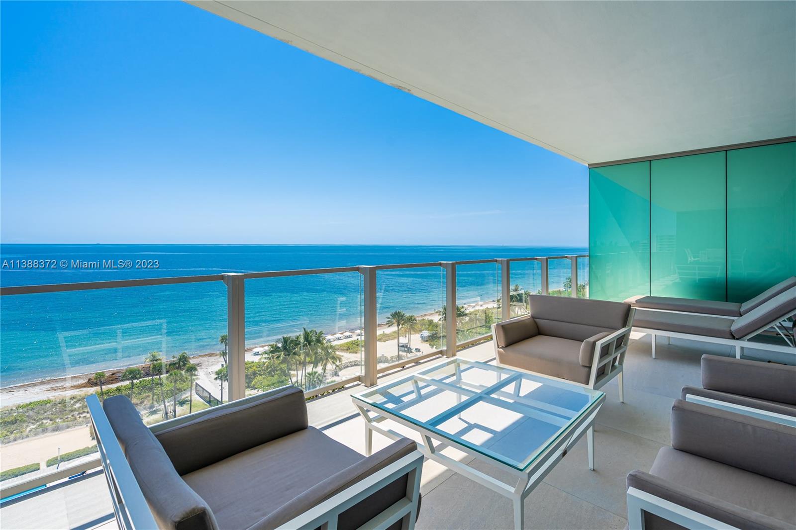 Private elevator opens to one-of-a-kind Beachfront 3BR + Family room + Staff, 5.5BA, 3,600sf unit at the exclusive Oceana in Key Biscayne. Enjoy breathtaking views from this finely finished flow-through unit, encompassing sparkling city views and serene beach views through floor-to-ceiling windows and expansive terraces. Finely finished and fully automized home, with all walls featuring wood panels, wallpapers & venetian plaster, linear AC ducts, integrated speakers, Italian doors. Kitchen features long island w/Miele & Subzero appl. & wine cooler. Oceana offers a grand pool and exercise pool, beach services, al-fresco beachfront Restaurant, Tennis court, gym and spa with ocean views, kids playroom, party & media rooms, 24hr security & valet and volleyball on its 500 ft private beach.