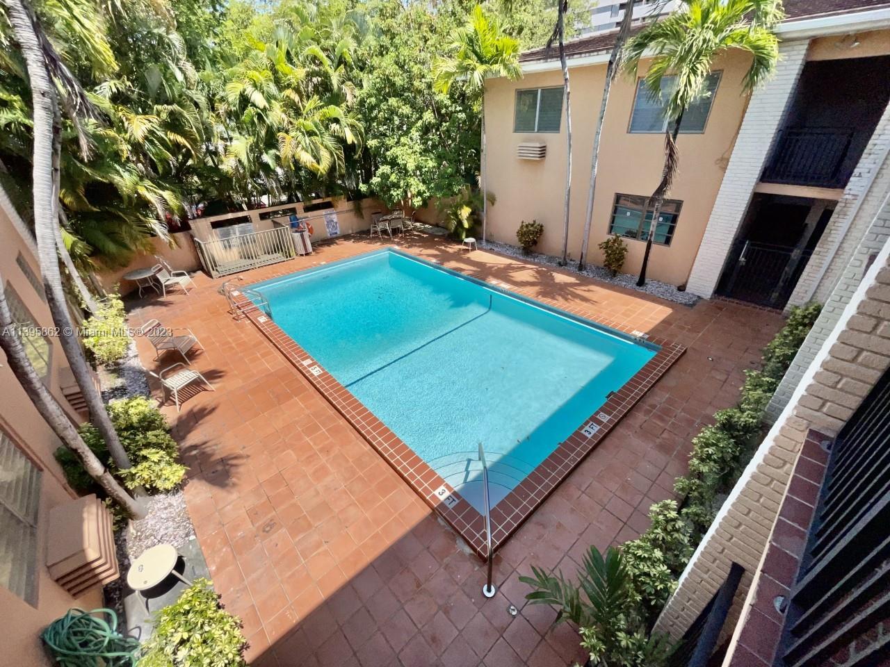 Spacious and Completely Remodeled STUDIO Corner Unit on the Second Floor in the Heart of Downtown Coral Gables! Right of off Ponce De Leon and Santillane Avenue. Brand new kitchen appliances, Bathroom, Flooring and Washer/Dryer In-Unit. Private pool and parking available. Trolley services offered a few feet away from building. Minutes away from Miracle Mile, Biltmore Hotel and Golf Course, University of Miami and much more.