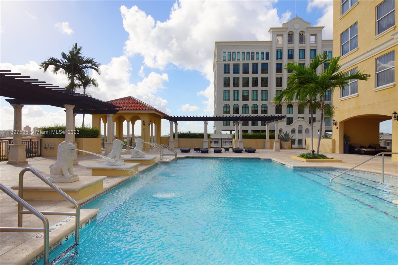 Amazing corner unit in the heart of Coral Gables in a Mediterranean style Boutique Building. 2 bedrooms, 2 baths,1,181 SQFT, built 2008 with front door security, a private elevator opens right into its own foyer, 10 FT ceilings, washer and dryer inside the unit, 2 parking spaces, high speed internet & cable and only 50 Residential units. Kitchen has all stainless steel appliances and granite countertops. Amenities include a pool with an entertainment area, a sauna and exercise room. Awesome views of Downtown Gables and Miami from the large balcony. The location is remarkable as Miracle Mile shops and restaurants are within walking distance. Trolley transportation is free and convenient to take you directly to Downtown Coral Gables and also south to the Metro Rail or north to Calle Ocho!