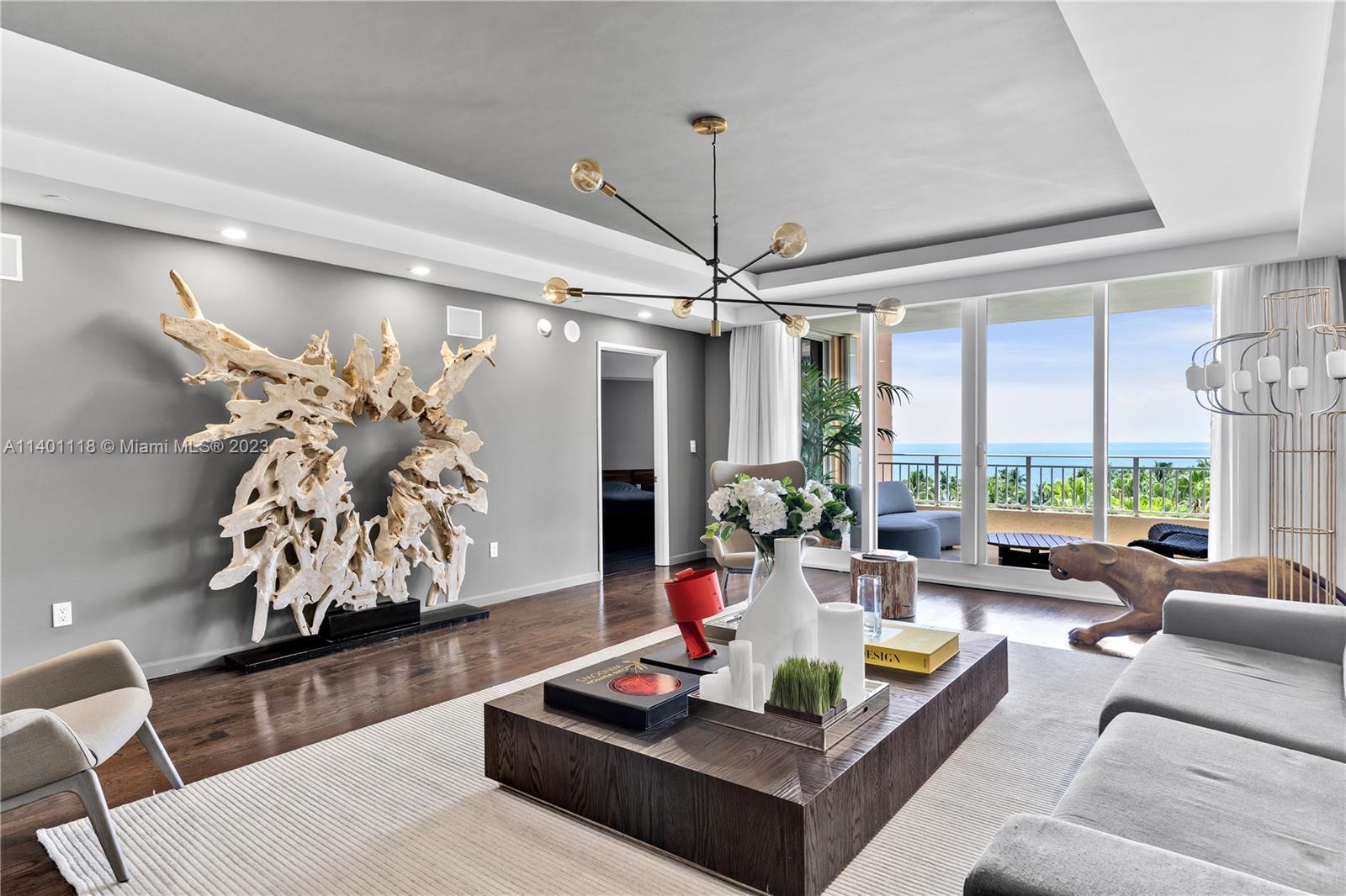 Don't miss the opportunity to secure this prime residence with stunning Ocean views and exceptional flow-through floorplan at Ocean Tower Two. Rare to find, this unit features 4 Bedrooms plus staff quarters, 5 full bathrooms & a guest bathroom. Very ample spaces & two fabulous terraces overlooking the Ocean on both sides, to enjoy the ocean breeze and incredible sunrises and sunsets. Filled with natural light, feels like a house with the benefit enjoying the worls class amenities that Ocean Clubb offers in prestigious Key Biscayne: Beach access with full service, 2 restaurants, fitness center, 7 tennis courts, upcoming 3 padel courts, youth center, basketball court, volleyball by the beach, adults & family pool. Best price for a 4 Bedroom with ocean view! Cames with 2 parkings, 1 storage.