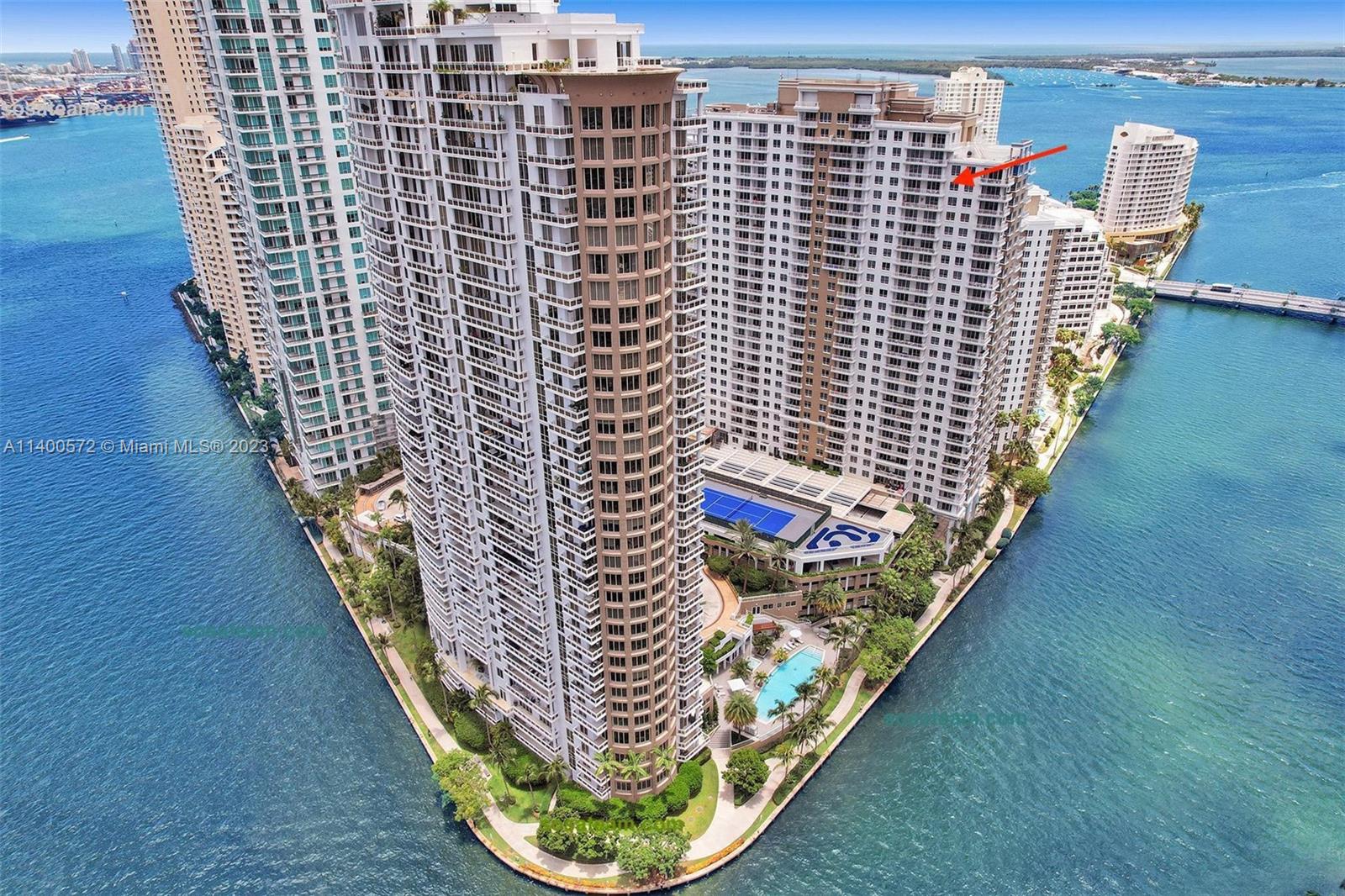 Spectacular view for this 3 bedrooms 3 full bathrooms in Brickell Key!! Enjoy the panoramic city and water views, one-of-a-kind, MARBLE FLOORS THROUGHOUT, remodeled kitchen with stainless steel appliances, 2 ASSIGNED parking spaces (side-by-side) and ONE STORAGE. Brickell Key is the most exclusive private urban island in Miami! This unit is perfect for living and entertaining. Full-service and excellent managed building with low maintenance and great reserves. Enjoy the building's amenities: pool, gym, party room, business room, children's playroom, racquetball courts, bicycle spinning room, and more. MUST SEE!!