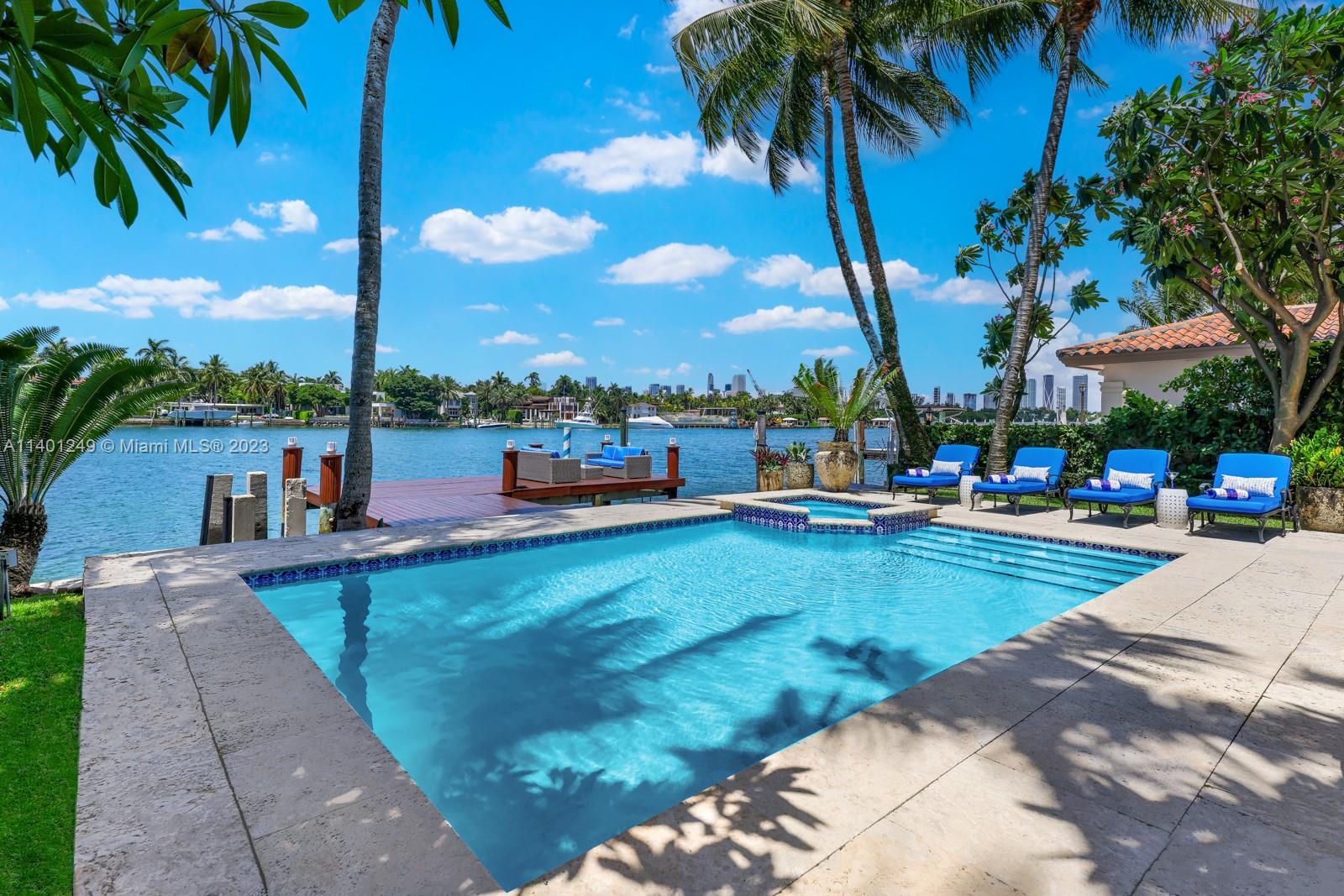 Casa Babette represents one the most exquisite homes in all of Hibiscus & Palm islands. Upon entering the estate you’re welcomed into a tropical oasis by renowned artist Stantley Matz. Parking for 10 + cars, southern exposure to the downtown skyline sporting breathtaking sunsets.Double height ceilings in the foyer, direct water views & unparalleled attention to detail. Custom work done by acclaimed interior design firm Kakar House of Design.Heated pool & outdoor kitchen. Guest house offers versatility in lifestyle. Private dual terraces, steam-shower, chef’s kitchen.Picturesque sun room & living room offer the best lounge & entertainment areas overlooking the water. Stroll through your gardens day or night, and watch the sunset from your 800 sqft wood dock.When only the best will do.