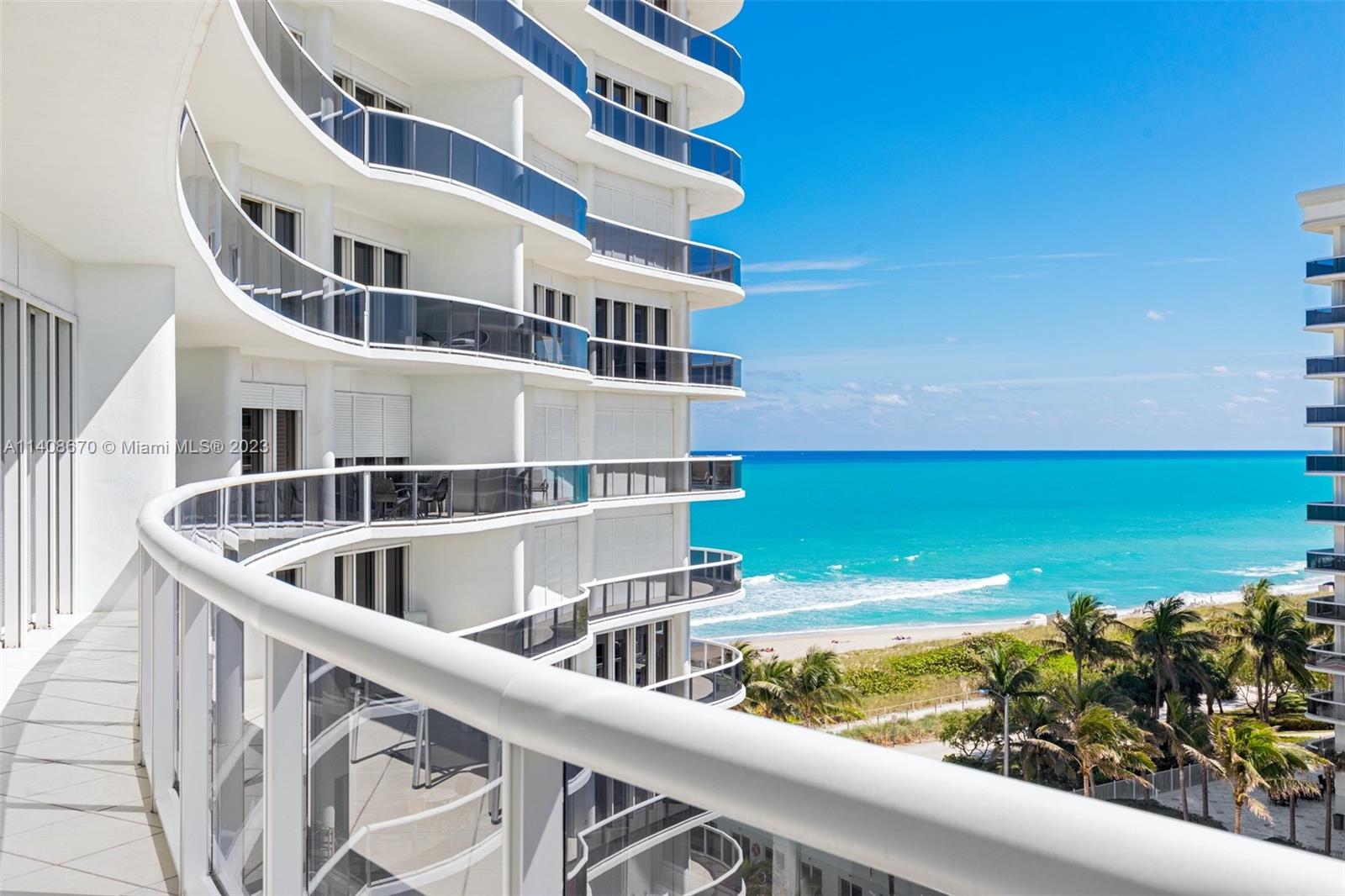 Prestigious Oceanfront Majestic building - Bal Harbour. Take advantage of spectacular panoramic city and ocean views from this gorgeous 2-bedroom condo at the Majestic. The units spacious floor plan is perfect for both entertaining and relaxing, features bright and elegant rooms, beautiful marble flooring, and a private elevator. Building amenities include a fitness center, spa, tennis court, and a restaurant. Just steps away from Bal Harbour Shops. As per owner the Unit is 2354 SF.