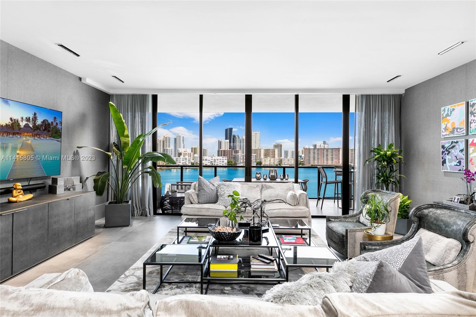 Welcome to Prive, an ultra-luxurious home and lifestyle.  Located on an exclusive 8 acre private island, truly one of a kind with unmatched access. Prive values the privacy of its residences and offers top-notch services, amenities, and security. Composed of two 16-story towers with 74 residences each. Each unit has a private elevator with direct access and minimal traffic. East/West flow through unit with endless sky, city and water views. Open floor plan, floor to ceiling windows and doors. 10 foot ceilings, two large decks with summer kitchen. Miele appliances in European-style kitchen. 3B 4.5B 2709sqft.