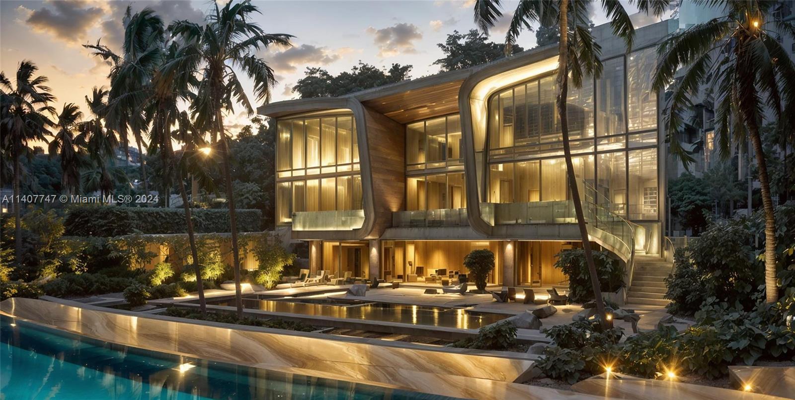 Discover this amazing opportunity to build your dream home or renovate the existing 2-story waterfront home on the coveted Western tip of Palm Island offering stunning unobstructed views of the Miami Skyline & Biscayne Bay. Sports travertine & original wood flooring, large family/entertainment room & open living area w/direct access to pool deck & water views. Open kitchen w/eat-in center island & adjacent dining area. Spacious 2nd floor principal suite boasts custom closet spaces & lounge area that overlooks the city & bay. The outdoor spaces designed to entertain featuring a heated pool, comfortable seating areas, and a covered porch with al fresco dining table to enjoy stunning sunsets over Biscayne Bay. Boaters will enjoy 78’ of waterfront, a large private dock & easy ocean access.