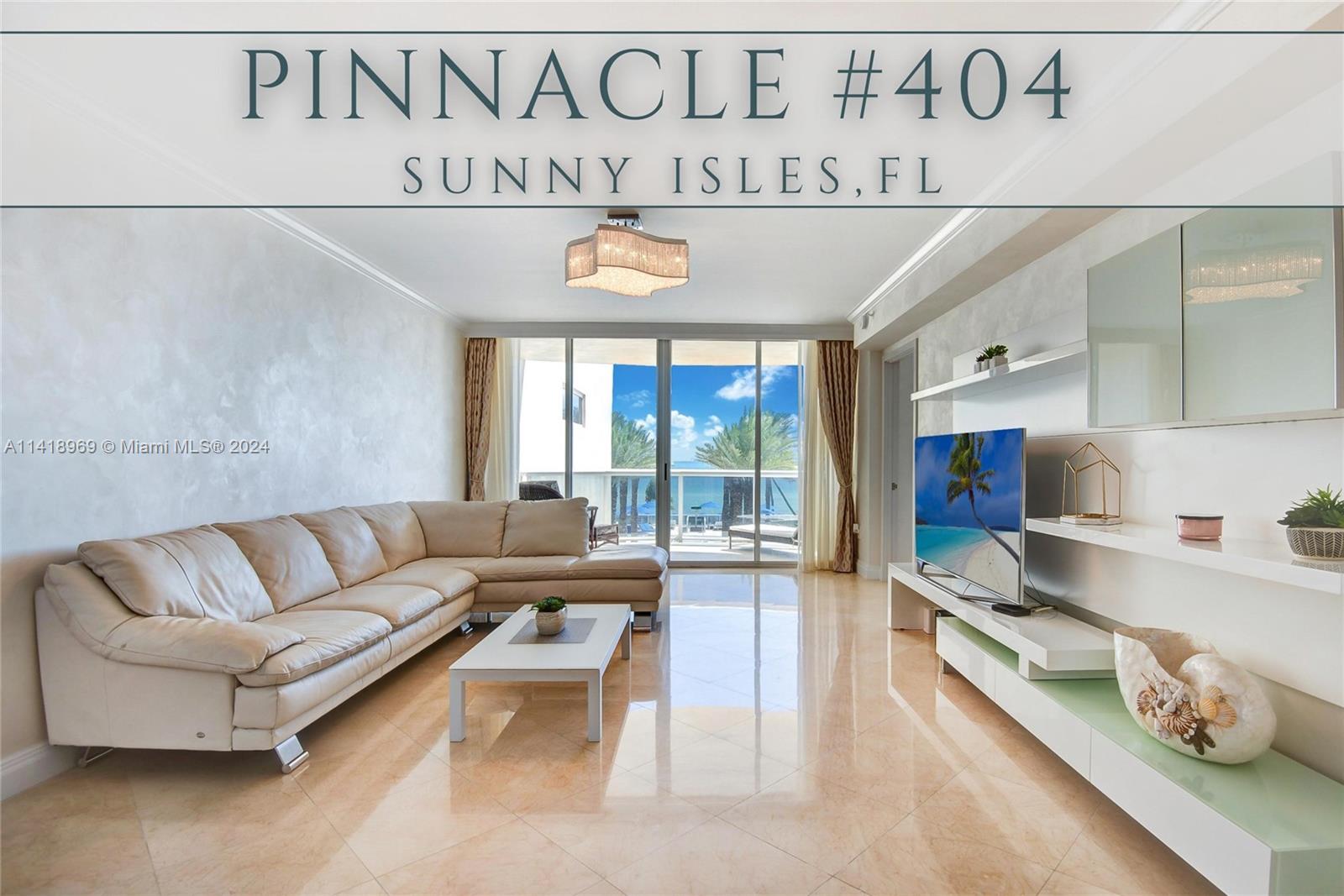 One of the only Direct East Facing 2 Bedrooms under $1.5M in Sunny Isles! Beautiful and luxurious direct oceanfront residence with spectacular views at the acclaimed Pinnacle in Sunny Isles! Residence 404 was recently remodeled and features a large European-style kitchen with custom built-in island, a spacious master suite with double sinks & marble shower & large walk-in closet and also equipped with electronic blinds and blackout shades throughout. Pinnacle Residents enjoy 5-Star amenities including: Oceanfront heated pool & spa, tennis court, pool & beach service, fitness center, Yoga & Pilates studio, table tennis, billiard, theater and more!