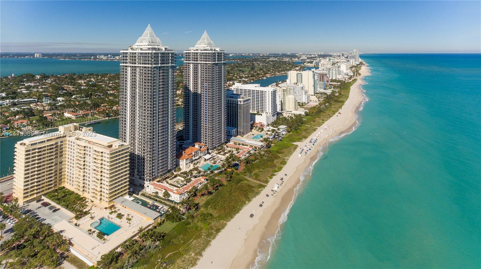 This direct oceanfront 3B/3BA condo at Green Diamond boasts luxurious features such as marble floors, crown moldings, & floor to ceiling glass windows. With 2 terraces, you can enjoy breathtaking views of the ocean and take in the fresh sea breeze right from the comfort of your home. Located between South Beach and Mid Beach, this location offers the best of both worlds, allowing you to experience the vibrant energy of South Beach and the upscale ambiance of Mid Beach. Includes 2 parking spaces. The Diamonds adds value to residents' quality of life with its wide range of first-class amenities: 24-hour security, valet, concierge, tennis court, pool/hot tubs, café/market with room service, a 16,000 SQFT clubhouse/spa, gym, personal trainers, party room, children's playroom, & more!