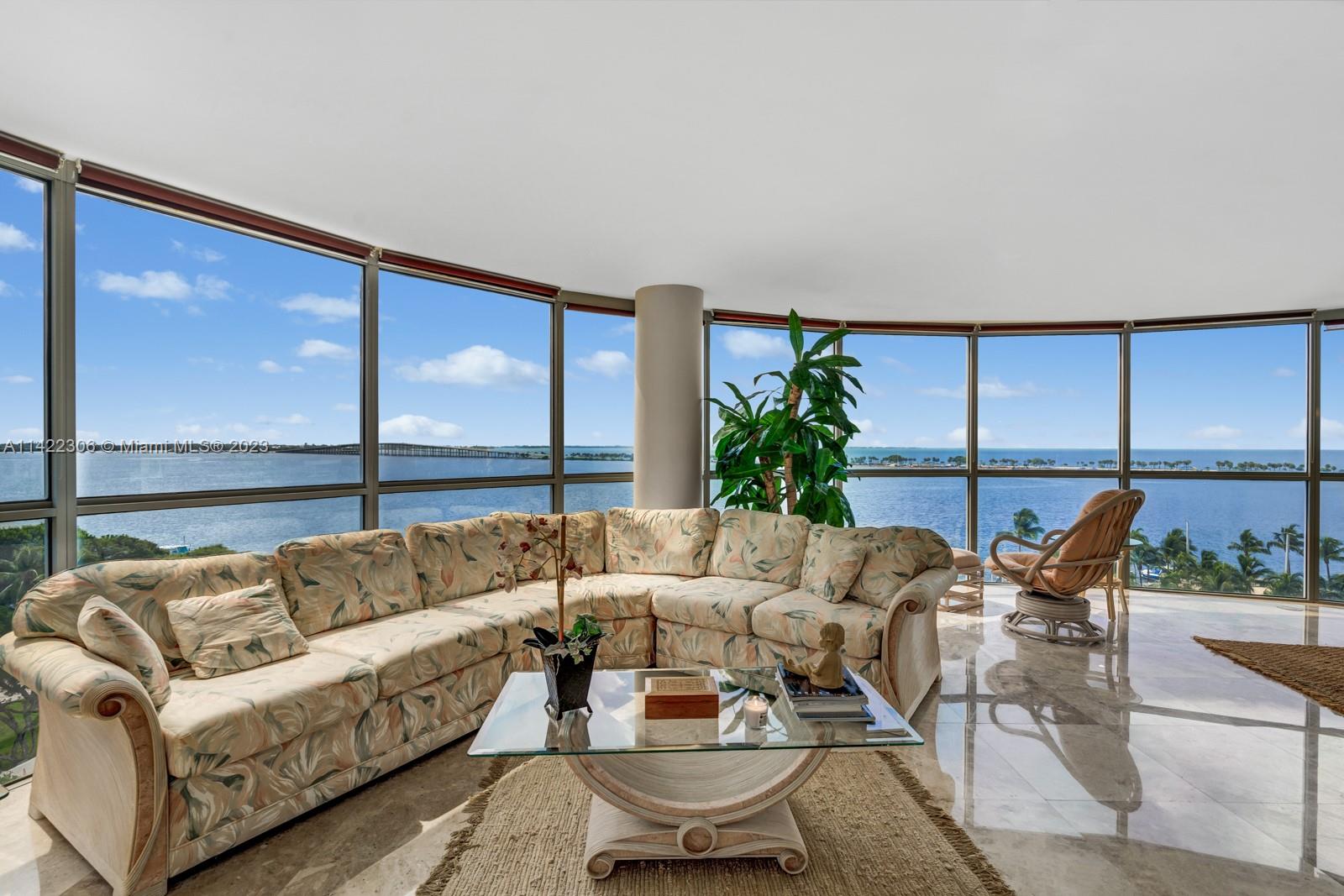 Designed by the renowned architectural firm Arquitectonica, welcome to the Atlantis on Brickell. This light and spacious apartment offers exquisite 180 degree views of the Biscayne Bay from floor to ceiling glass windows throughout the living & dining room. With 3 bedrooms and 3 Bathrooms spanning over 2.140 SF under AC this unit offers exceptional living space. Enjoy the blue skies, bay & city views from the balcony w access from your breakfast area and bedroom. Atlantis on Brickell offers resort-style amenities that include a bay-level heated lap pool, tennis court, gym, and sky deck Jacuzzi. The building has easy access to I95, Key Biscayne, Coral Gables, and Downtown Miami.