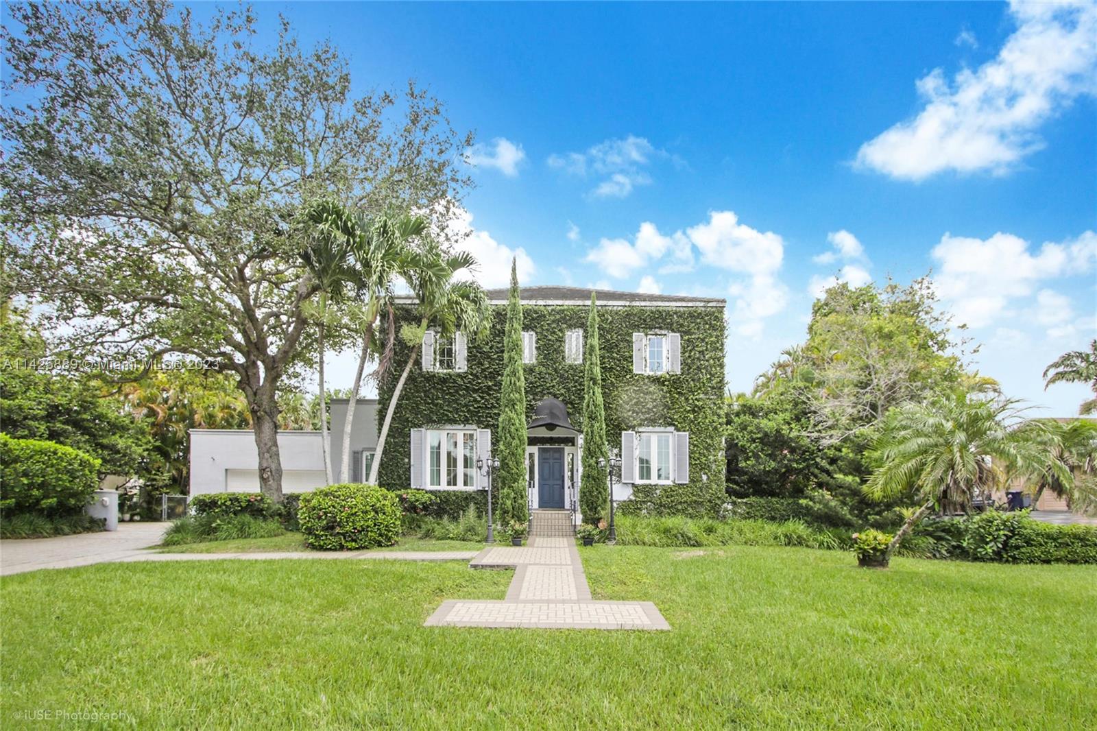 Welcome to French country charm in the Palmer Trinity neighborhood of South Palmetto Bay.  Enjoy 10-foot ceilings, 5 bedrooms, 3.5 baths and a pool side sunroom/breakfast room.  The family room with a fireplace faces the pool and canal for a spectacular view. A must-see primary bath with claw foot tub, antique vanity, large shower and private water closet.  The 2-car garage is oversized and allows room for a workshop and/or extra storage.  In addition, this home features a gas range and power generator for maximum comfort and peace of mind.