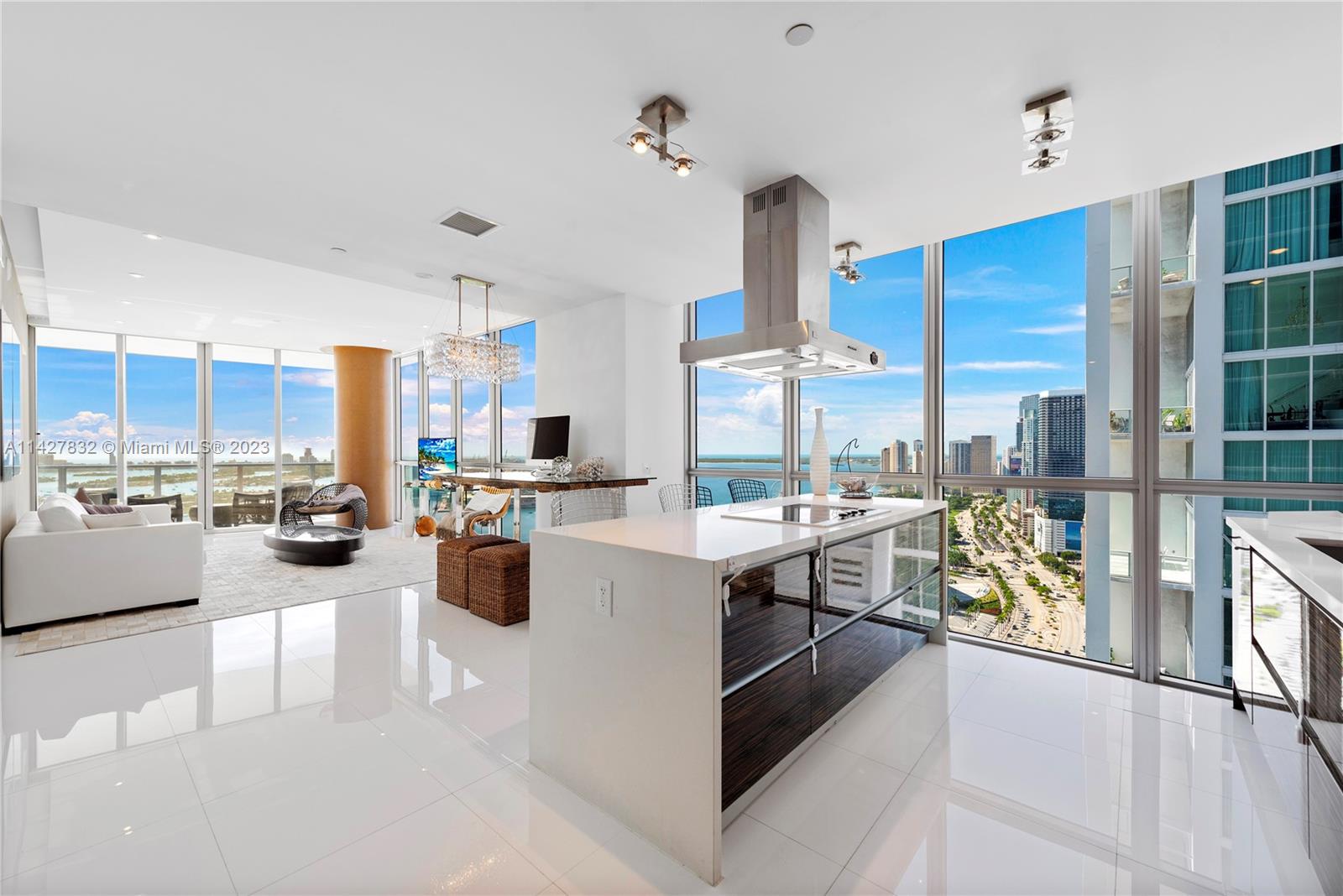 Prized high floor SE corner unit, dramatic views of Biscayne Bay and the Atlantic Ocean. This tastefully custom designed unit is a 3 bedroom 2 ½ bath with a private elevator. Full Amenity, True luxury building, in the most dynamic area of Downtown Miami, steps to Adrien Arsht Center, The Museums, and the oncoming Miami Worldcenter. Tremendous Value Pricing on this unit. Easy to show!